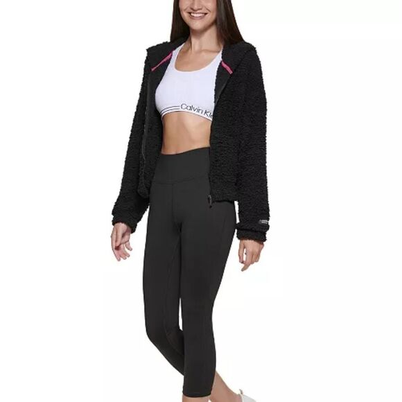 Calvin Klein Performance Fuzzy Zip-Front Hoodie Sz Med - Picture 1 of 13